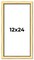 12x24 Simple Gold Picture Frame - UV Acrylic, Foam Board Backing, Hanging Hardware